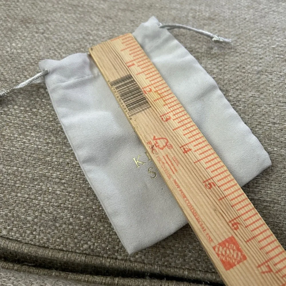 Kendra Scott Jewelry Pouch Cream Gold Foil Logo Drawstring Dust Bag Set of 2